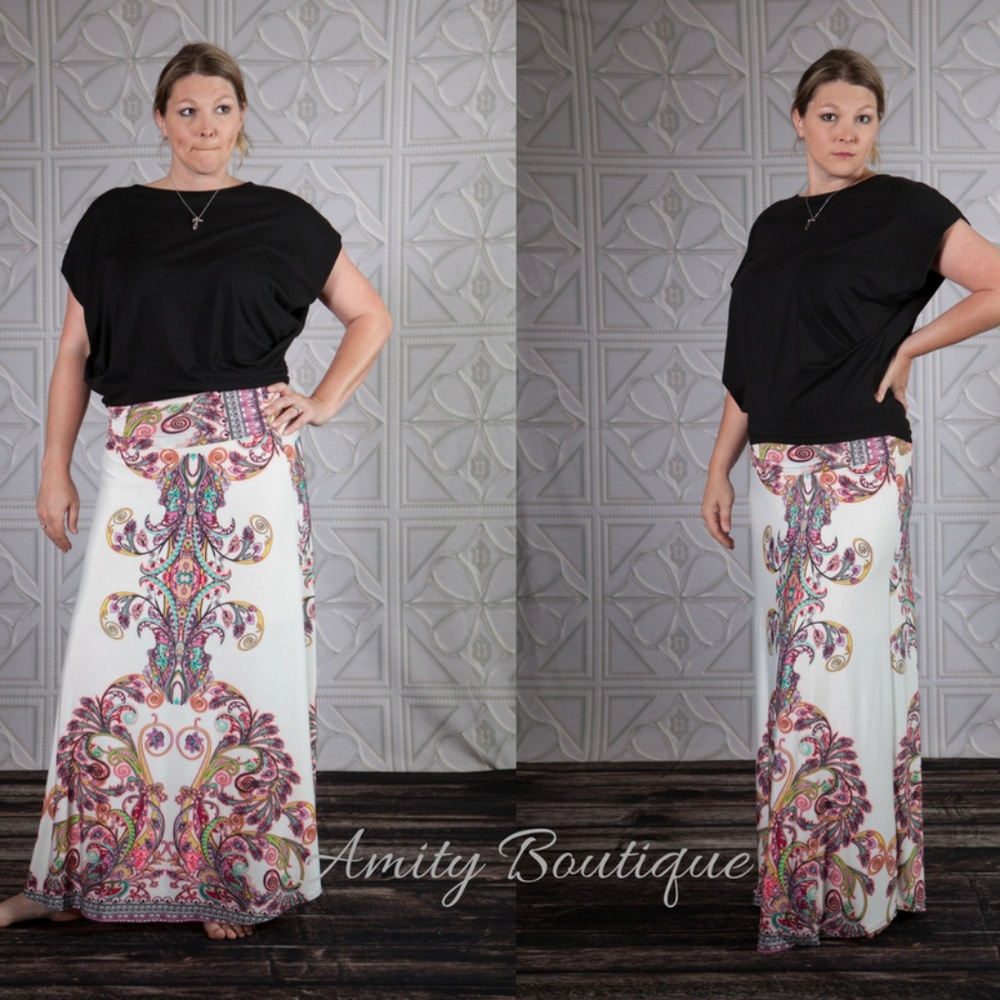 White Maxi With Scroll Design